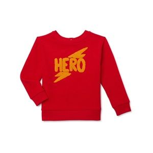 Toddler Boys Ribbed Wonder Nation Graphic Crewneck Pullover Sweater Sz 4T Red